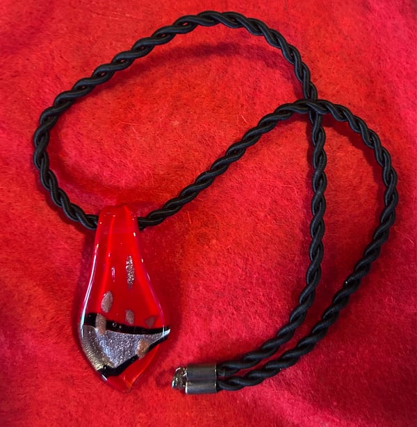 Image of Red Frosted Glass necklace