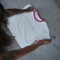 Image 2 of Ringer tee girls white