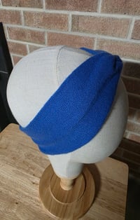 Image 1 of Upcycled Pure Cashmere Ear Warmer- M-XXL- Blue