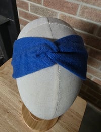 Image 2 of Upcycled Pure Cashmere Ear Warmer- M-XXL- Blue