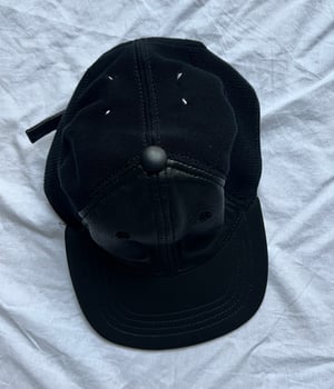 Maison Margiela Black Leather Ribbed Knit Cap SS15  - OS