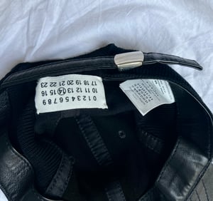 Maison Margiela Black Leather Ribbed Knit Cap SS15  - OS