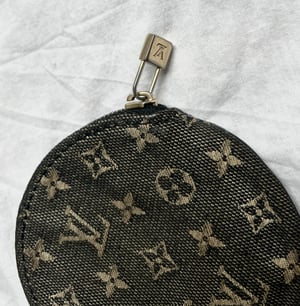 Louis Vuitton Round Denim Monogram Coin Wallet - OS