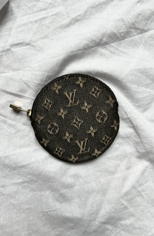 Louis Vuitton Round Denim Monogram Coin Wallet - OS