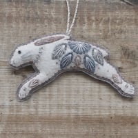 Image 1 of Winter Leaping Hare Decoration