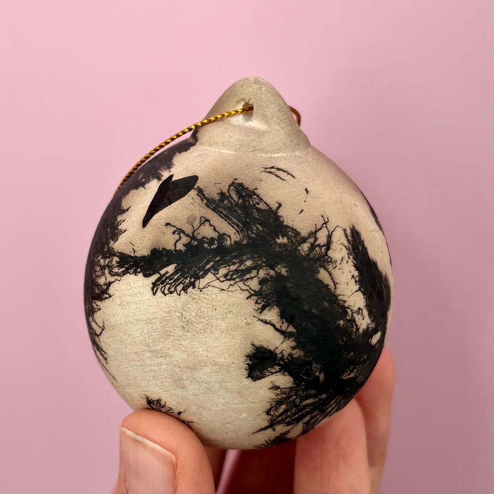 Image of Raku Feather Bauble
