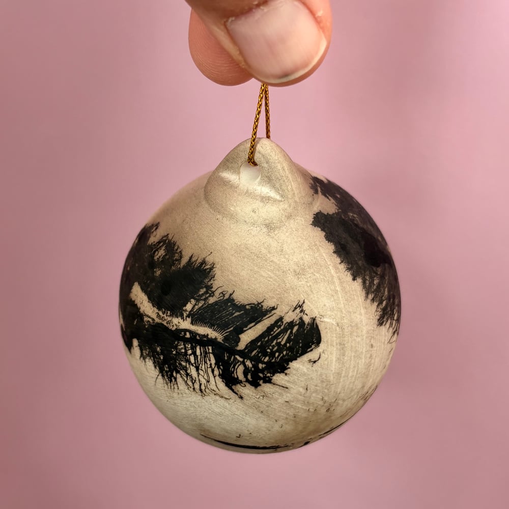 Image of Raku Feather Bauble