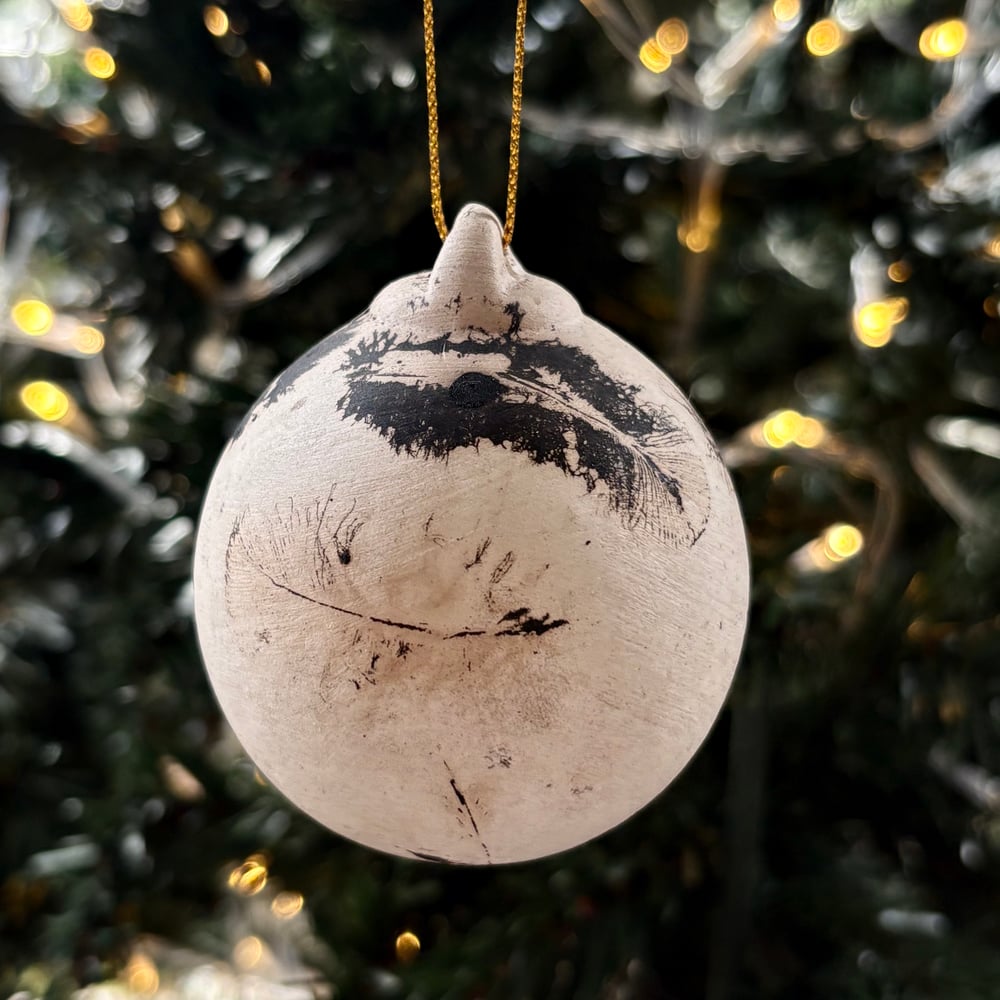 Image of Ghost Feather Raku Bauble