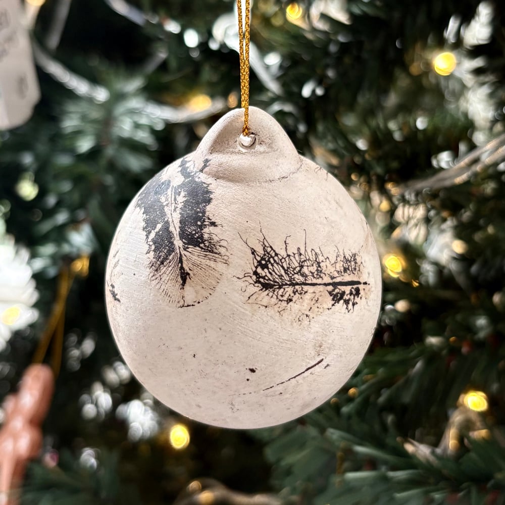 Image of Ghost Feather Raku Bauble