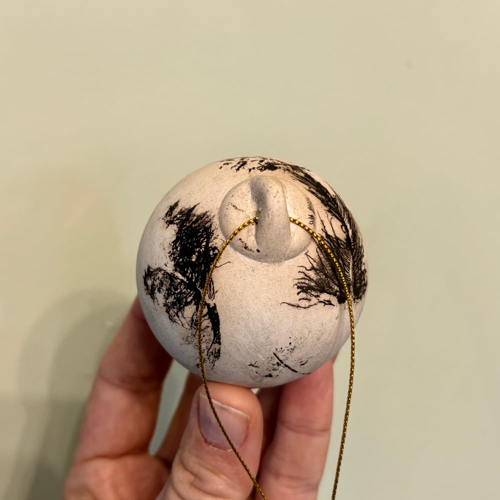 Image of Ghost Feather Raku BaubIe