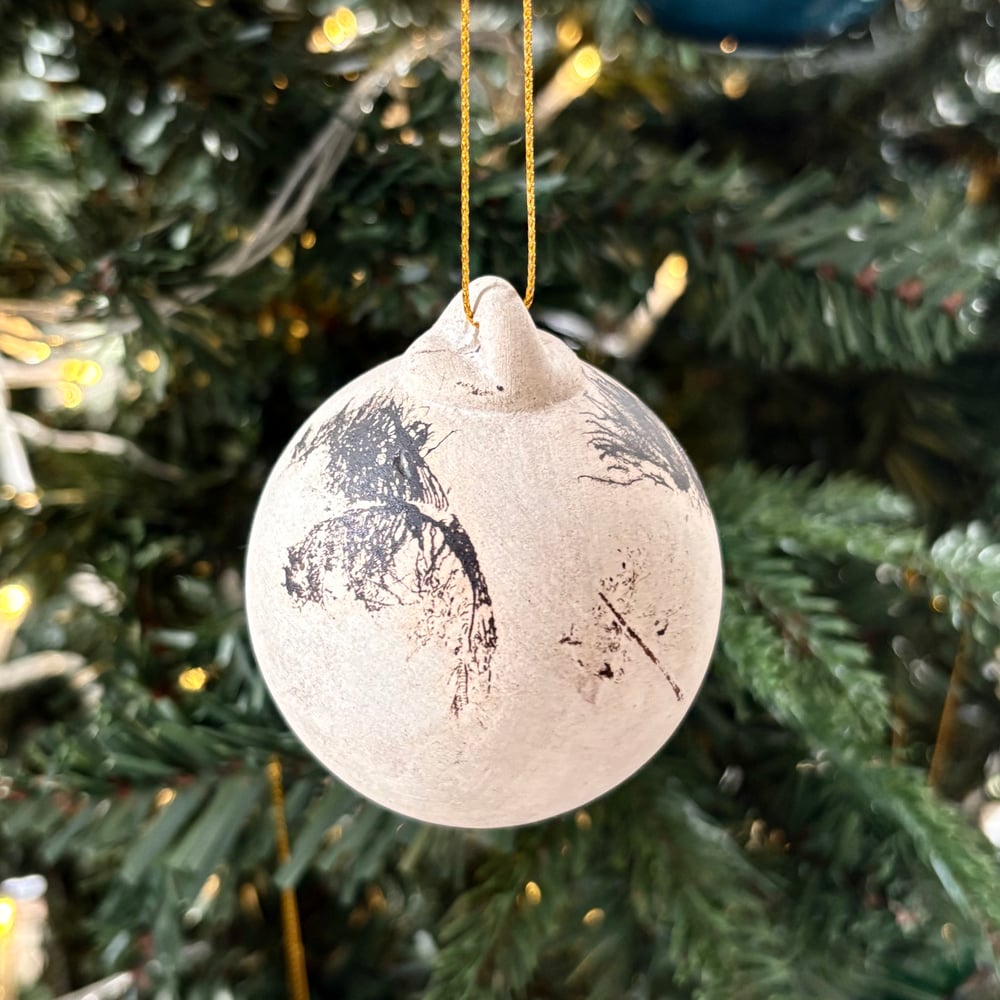 Image of Ghost Feather Raku BaubIe