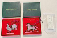 Two Reed & Barton Pewter Wind Vane Christmas Ornaments