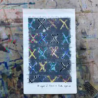 Kiss, cross, X marks the spot - edition of 10 hand coloured Lino prints