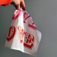 Image 2 of Love Love Love pink and red printed cotton handkerchief