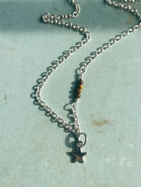 Image 1 of star and tigers eye silver necklace