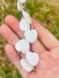 Image 2 of white shell hearts beaded head band