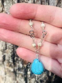 Image 3 of howlite beaded wire wrapped necklace