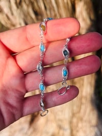 Image 3 of jasper and turquoise wire wrapped beaded bracelet