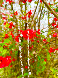 Image 4 of Amethyst and aquamarine silver wire wrapped necklace
