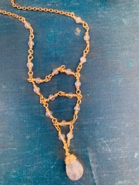 Image 1 of Gold wire wrapped labradorite necklace