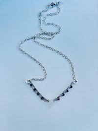 Image 1 of tigers eye and rose quartz silver necklace