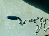 Image 3 of azurite and lapis lazuli and labradorite wire wrapped y necklace