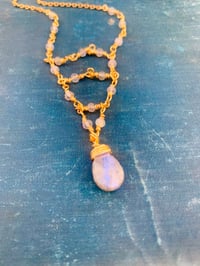 Image 2 of Gold wire wrapped labradorite necklace