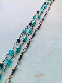 Image 2 of Wire Wrapped Beaded Bracelets with Pyrite and Glass Beads-set of 3