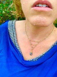 Image 3 of Gold wire wrapped labradorite necklace