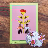 AMITIÉ / CARTE + ENVELOPPE + STICKER 