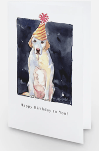Happy Birthday Yellow Lab Single Card