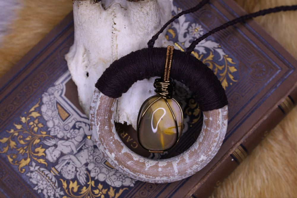 Image of Wooden ring mookaite necklace