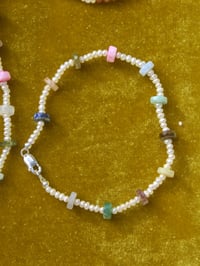 Image 1 of little gem pearl bracelet