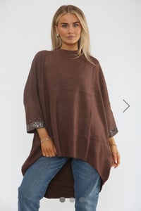 Image 2 of EMBELLISHED SLEEVE OVERSIZED JUMPER
