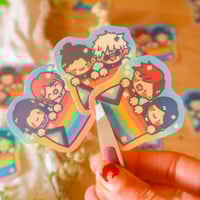 Image 1 of holographic GAY stickers!