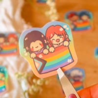 Image 2 of holographic GAY stickers!