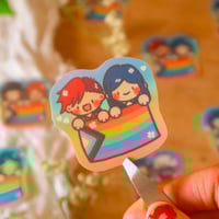Image 3 of holographic GAY stickers!