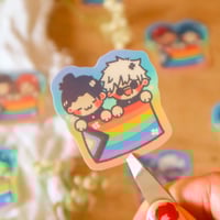 Image 4 of holographic GAY stickers!
