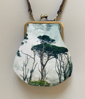 Image of Scots pines, crossbody velvet bag - fits phone
