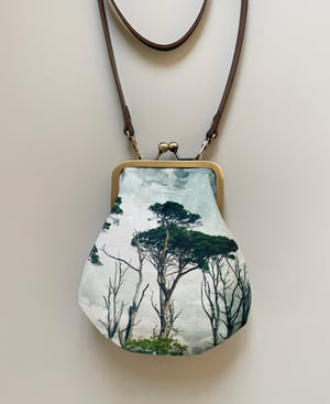 Image of Scots pines, crossbody velvet bag with chain handle