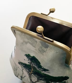 Image of Scots pines, crossbody velvet bag with chain handle