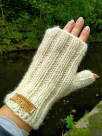 Image 6 of Fingerless Mittens in rare breed British wool 