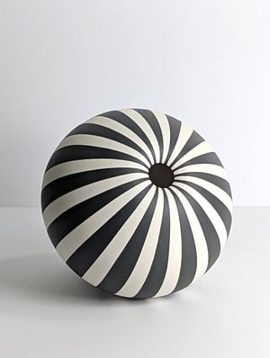 Image of Large Black & White Humbug Vessel 