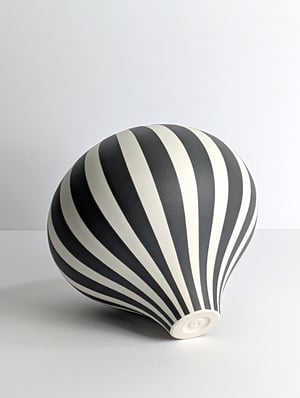 Image of Large Black & White Humbug Vessel 