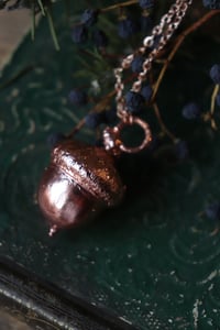 Image 3 of Collana con vera ghianda elettroformata in rame con finitura lucida 2