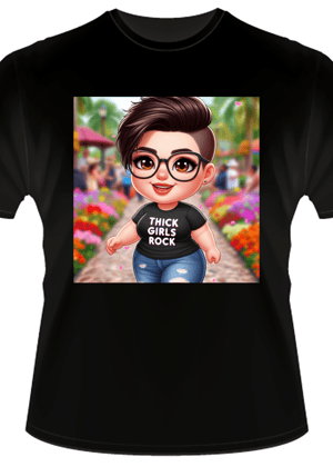 Image of THICK GIRLS ROCK CUSTOM GRAPHIC TEES