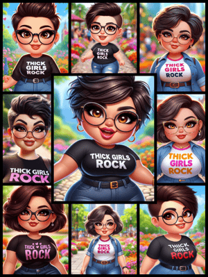 Image of THICK GIRLS ROCK CUSTOM GRAPHIC TEES