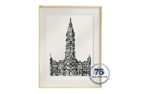Image 1 of Philadelphia City Hall Line Art Print — Digital Download