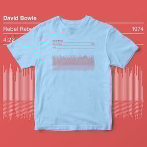 Image of David Bowie T Shirt, Rebel Rebel Song Sound Wave Graphic
