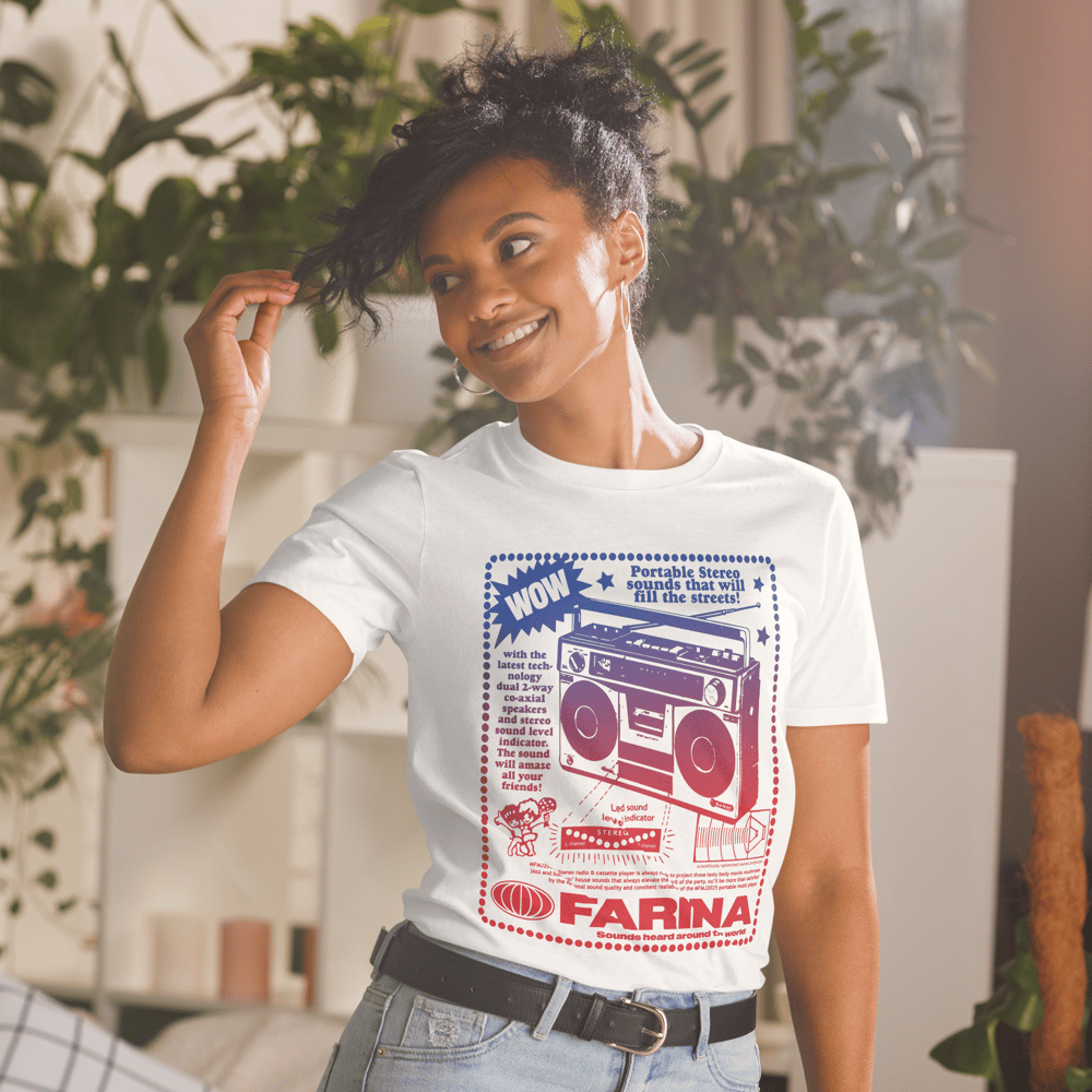 Mark Farina Short-Sleeve Multi-colored Boombox Unisex T-Shirt